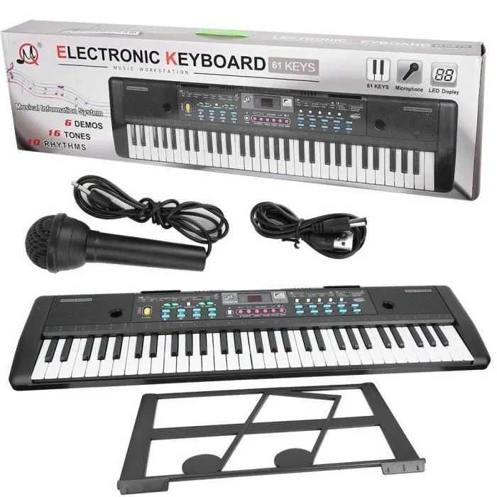 Orga electronica 61 CLAPE Microfon, Pian copii joaca initiere, 75x20cm