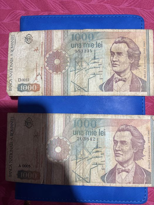 Bancnote 1000 LEI Mihai Eminescu - Septembrie 1991