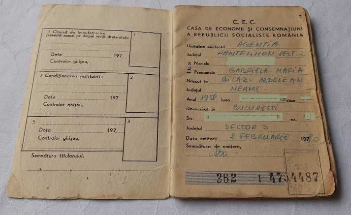 Libret de Economii CEC (1970-1985)