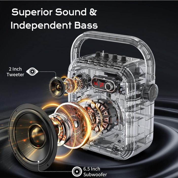 Boxa/Aparat de karaoke JYX cu 2 microfoane fără fir