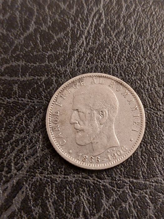 Moneda argint 1 leu 1906.