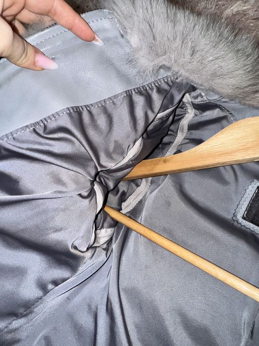 Haina de naturala 3 in 1 de vulpe gri argintie marimea S