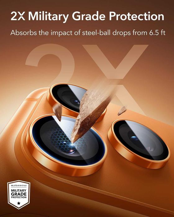 Протектор за камера за iPhone 17 pro в оранжево, синьо или с диаманти