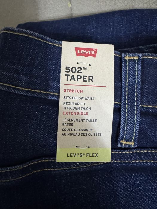 Мужская оригинал джинсы Levis (38/32) 502 TAPER STRETCH