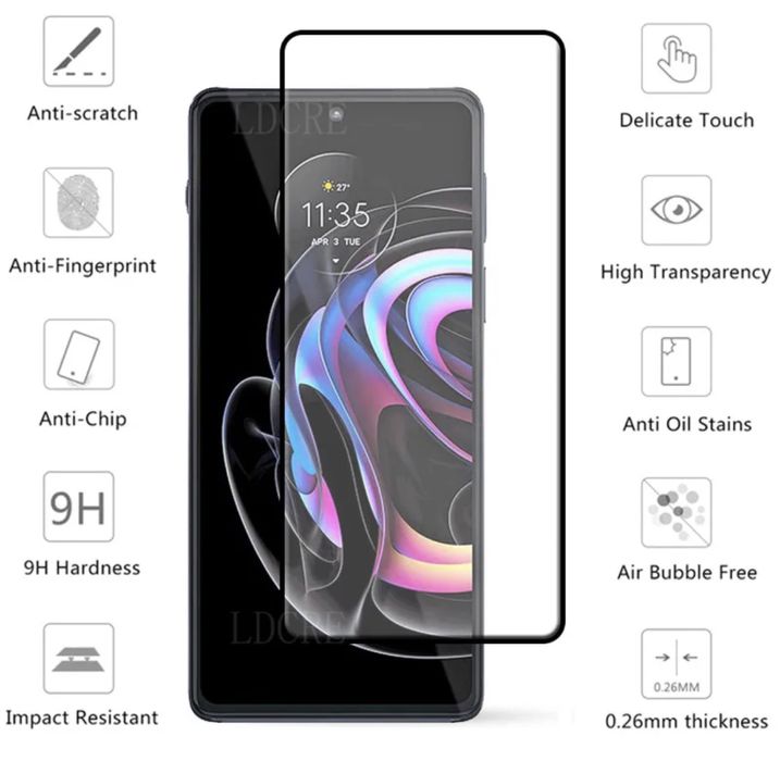 Folie sticla 20D Full Glue pt. Motorola Moto E20 , Moto E40 , Edge 20