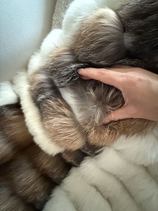 Blana naturala , 2 in 1 vulpe , maneca 3/4 , marime xs / s
