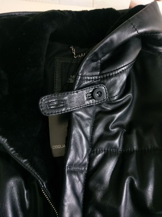 Продам кожаный пуховик 52разм