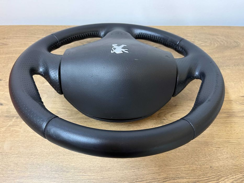 Оригинален с перфорирана кожа волан с еърбег Peugeot 206 Пежо 206 pejo