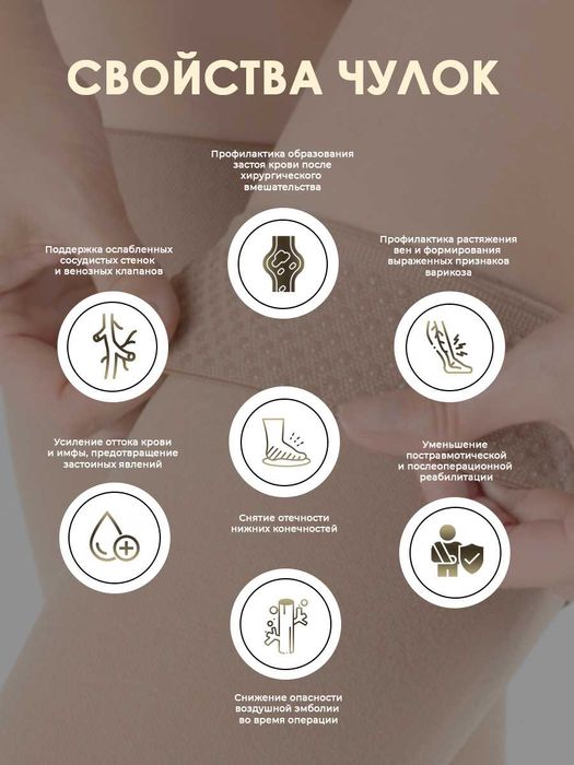 Компрессионные чулки 1 и 2 класс компрессии