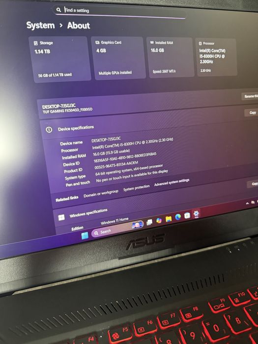 Gaming Asus Tuf FX504GD procesor i5 8300H