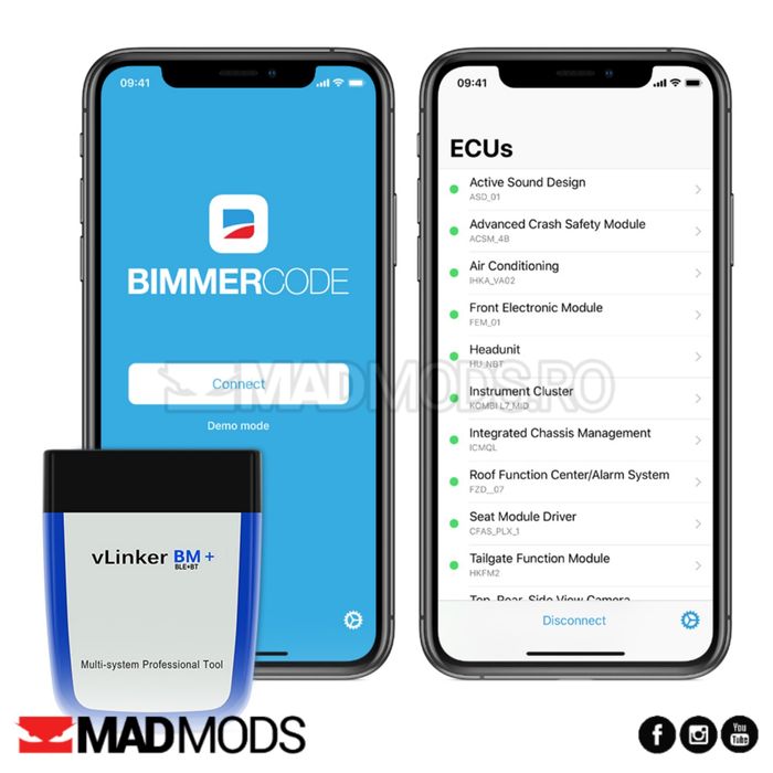 Diagnoza Vgate VLinker BM+ Dual Bluetooth 4.0 BMW Exx, Fxx, Gxx, I & M