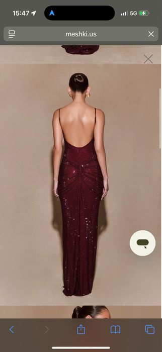 Meshki червена рокля с камъчета