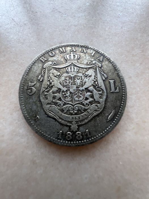Moneda argint 5 lei 1881