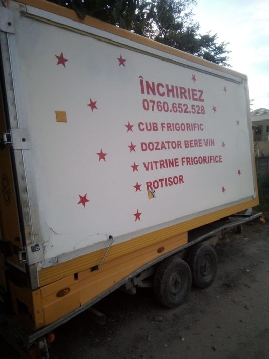 Inchiriez masina(cub) frigorific, dozator, lăzi frigorifice si cort