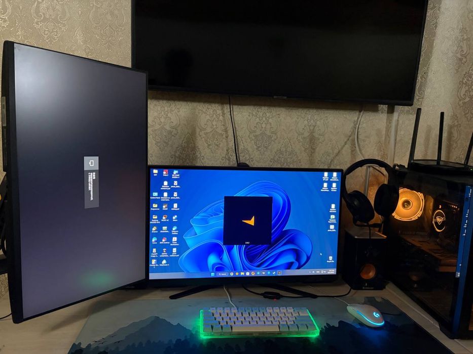 PC tayyor 2 ta monitori bilan sotiladi bonus kreslo