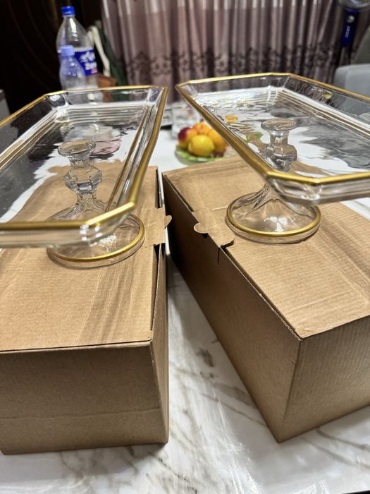 Ваза для фруктов стеклянная