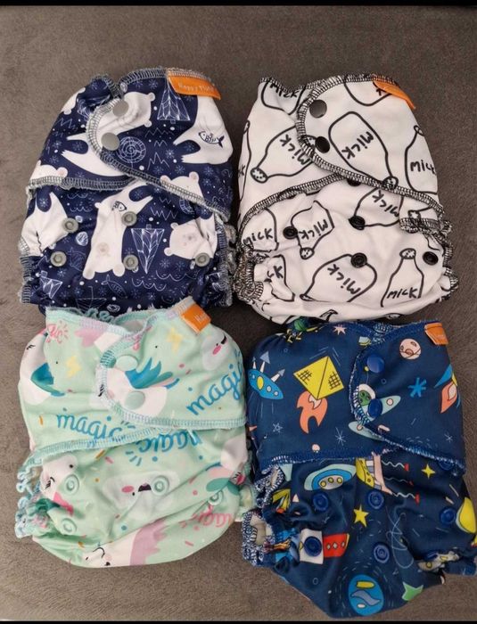 Set 8 scutece textile Baba+Boo, Happy Flute, Charlie Banana