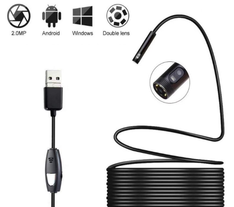 Ендоскоп с 2 КАМЕРИ (странична и предна) и висока резолюция