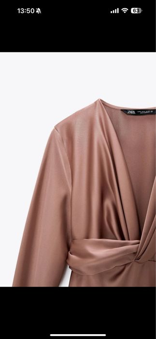 Rochie satin lunga zara M