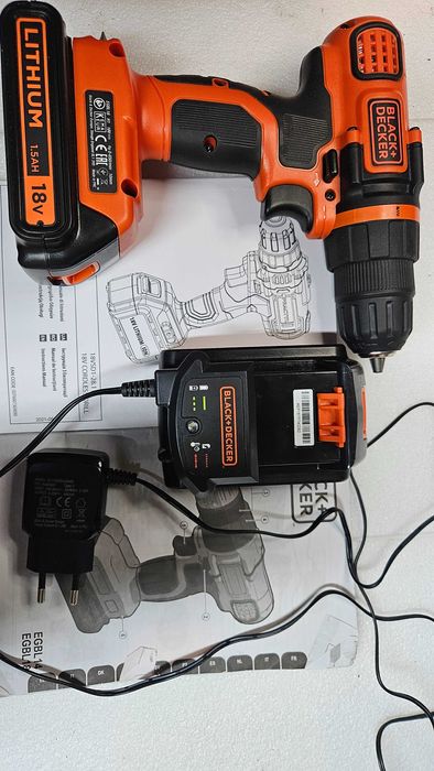 BLACK DECKER EGBL 18 H1 18V șurubelniță 2 baterii si geanta NOUA
