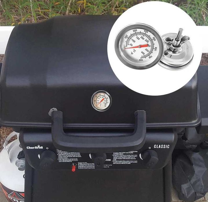 Termometru inox gratar smoker cuptor barbeque uscator peleti 500gC
