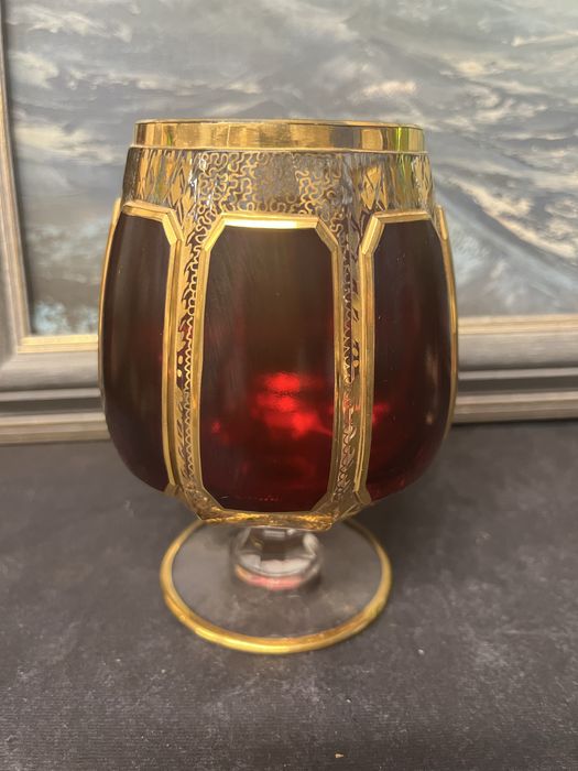 Колекционерска чаша за коняк-Moser Cabochon,Bohemian glass,Чехия