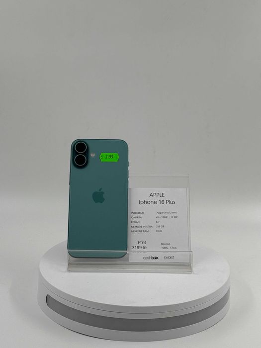 iPhone 16 Plus 256 GB bat 100% 57 cc Garantie 24 luni CashBox
