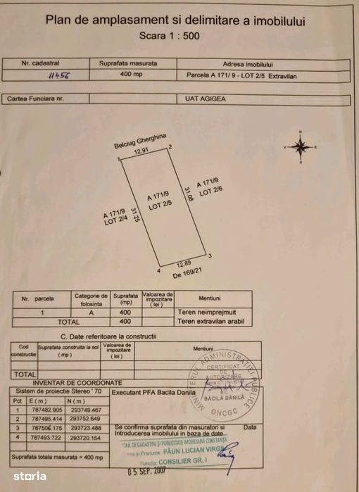 OFERTĂ - Teren Extravilan - De Vanzare - AGIGEA