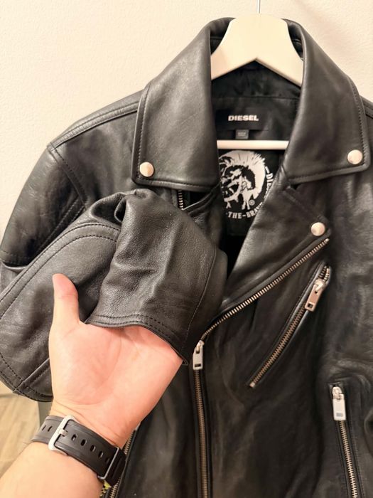 Оригинално мъжко кожено яке Diesel XL – 100% Lambskin – като ново