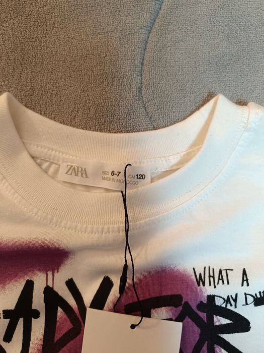 Бяла тънка блуза с дълъг ръкав Zara 120см