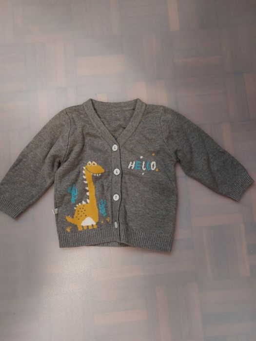 Cardigan/plover gros gri 6 luni - 1 an nou