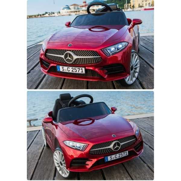 Детска акумулаторна кола Mercedes Benz с кожена седалка, 12V, MP3 плейър, FM радио, USB & SD слот, Bluetooth