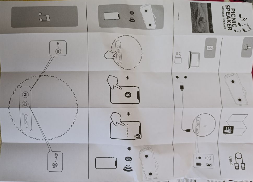 Музикално одеало с вградени тонколони за пикник