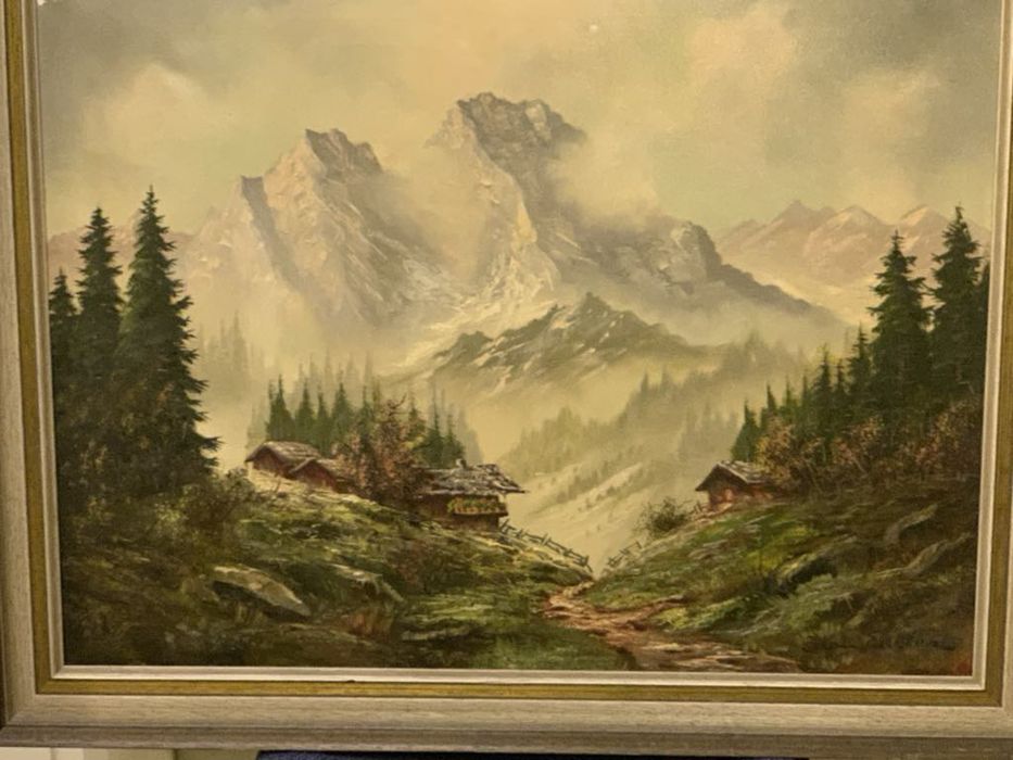 Голяма антикварна картина 91,5 см./ 72 см.