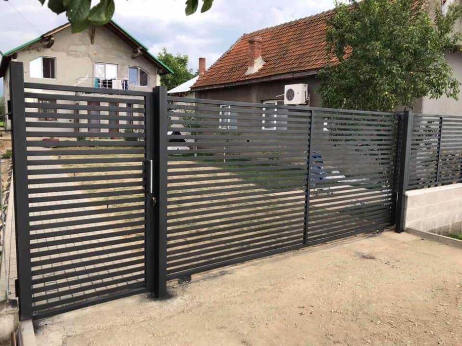 Garduri si porti din panou stil jaluzele, sipca metalica, tabla cutata