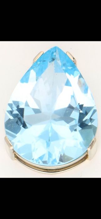 Pandantiv aur alb 14ct cu topaz
