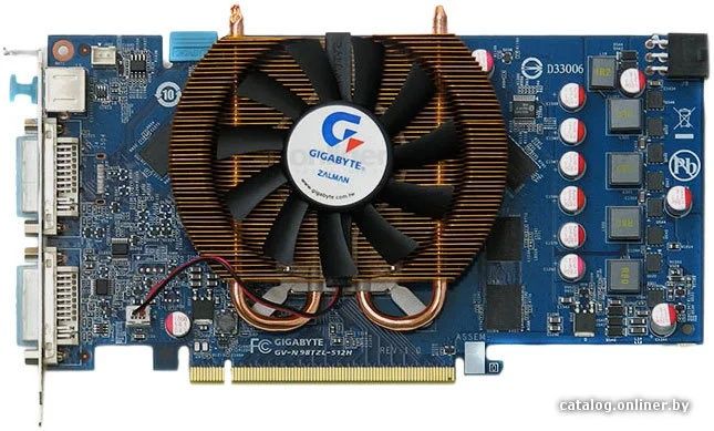 Видеоадаптер PCI-E GIGABYTE GeForce 9800 GT 600MHz 512Mb DDR3 900MHz 2