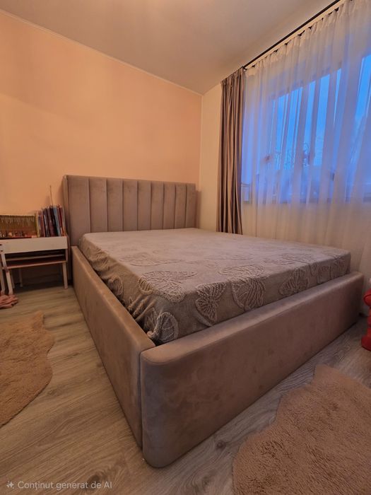 Pat dormitor roz pudra 160×200