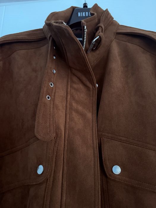 Яке Бершка, велур, кафяв шоколад, рр С