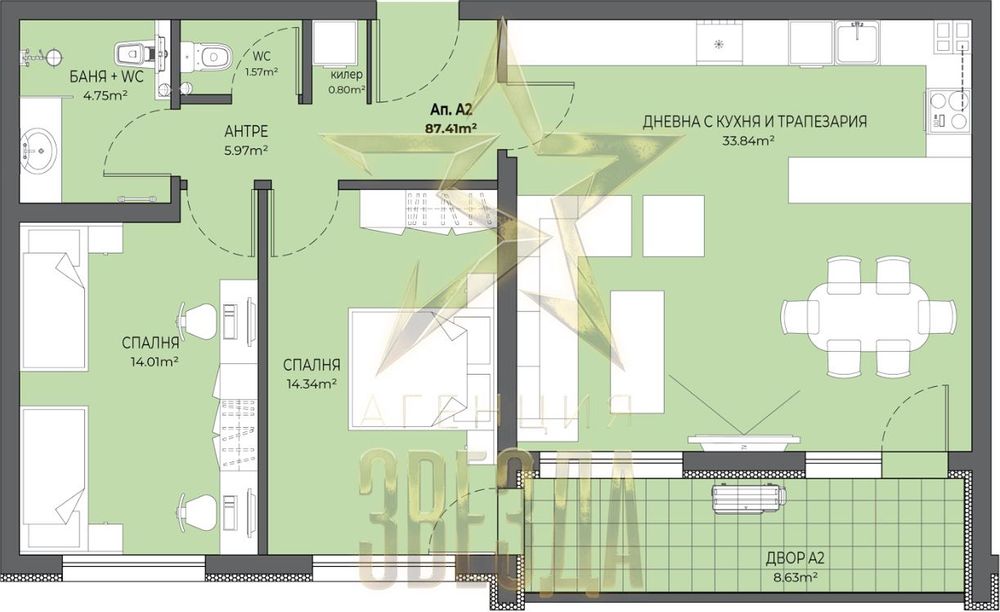 3-стаен в Пловдив-Остромила площ 99 цена 109930
