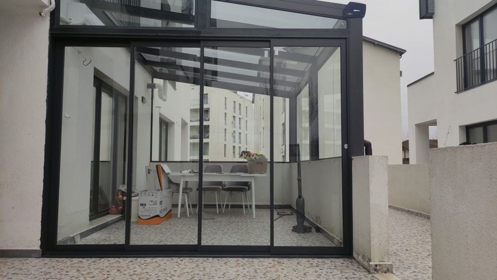 Pergola retractabila din aluminiu cu membrana pvc sau  bioclimatica,  sticla, copertine-montaj +garanție București - Ilfov