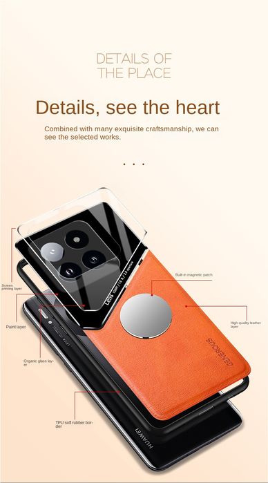 Xiaomi 15 / 14T Pro / GENEROUS Кожен кейс гръб с магнит