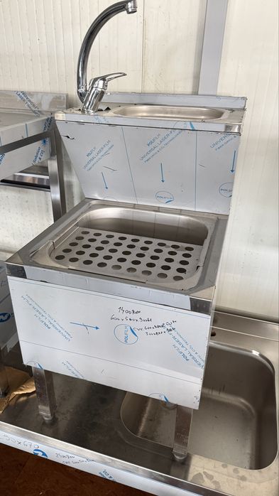 Chiuveta inox profesionala horeca dubla simpla, oua sau cu actionare la picior