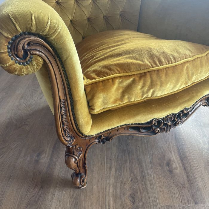 Vand set canapea cu doua fotolii stil baroc din lemn masiv sculptat