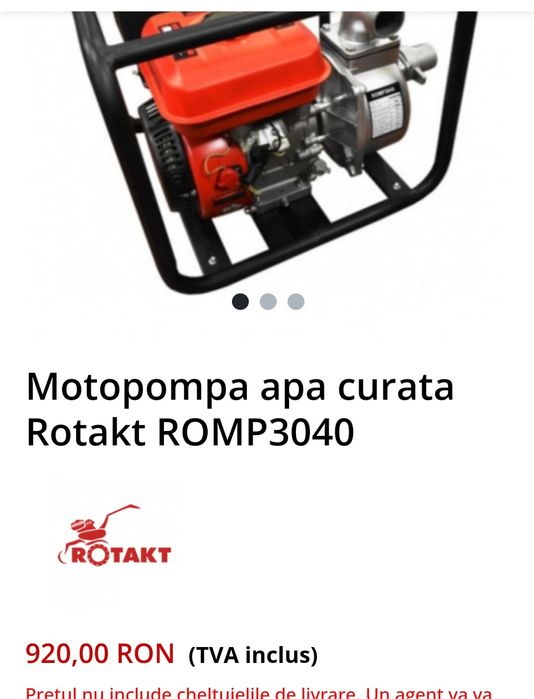 Motopompa apa Rotakt ROMP3040