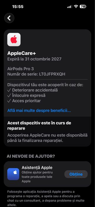 Vand air pods pro 3 originale cu garantie pana in 2027