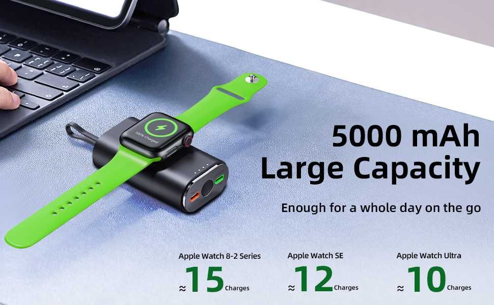 Преносимо зарядно устройство за часовник и телефони за Apple