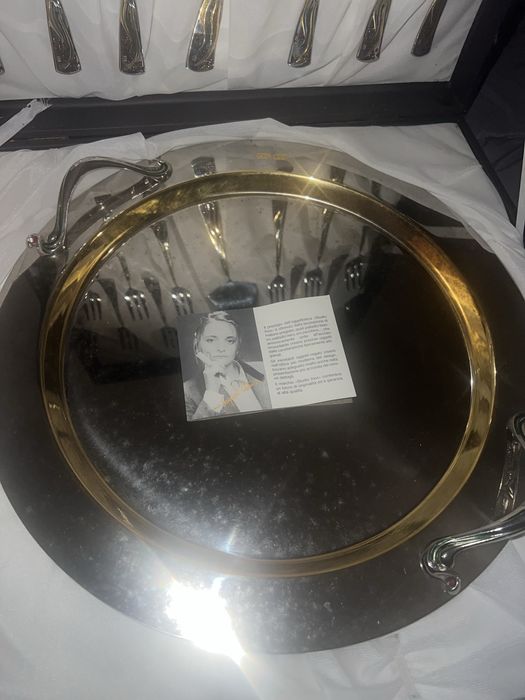 Set Tacamuri linguri furculiti placate cu aur 24 k