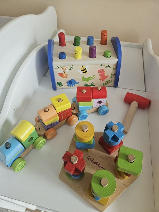 3бр Дървени играчки, сортери