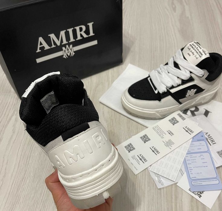 ULTIMELE PERECHI!! Adidasi / Sneakers Amiri MA-1 Alb / Negru Marimi 36-44 Unisex